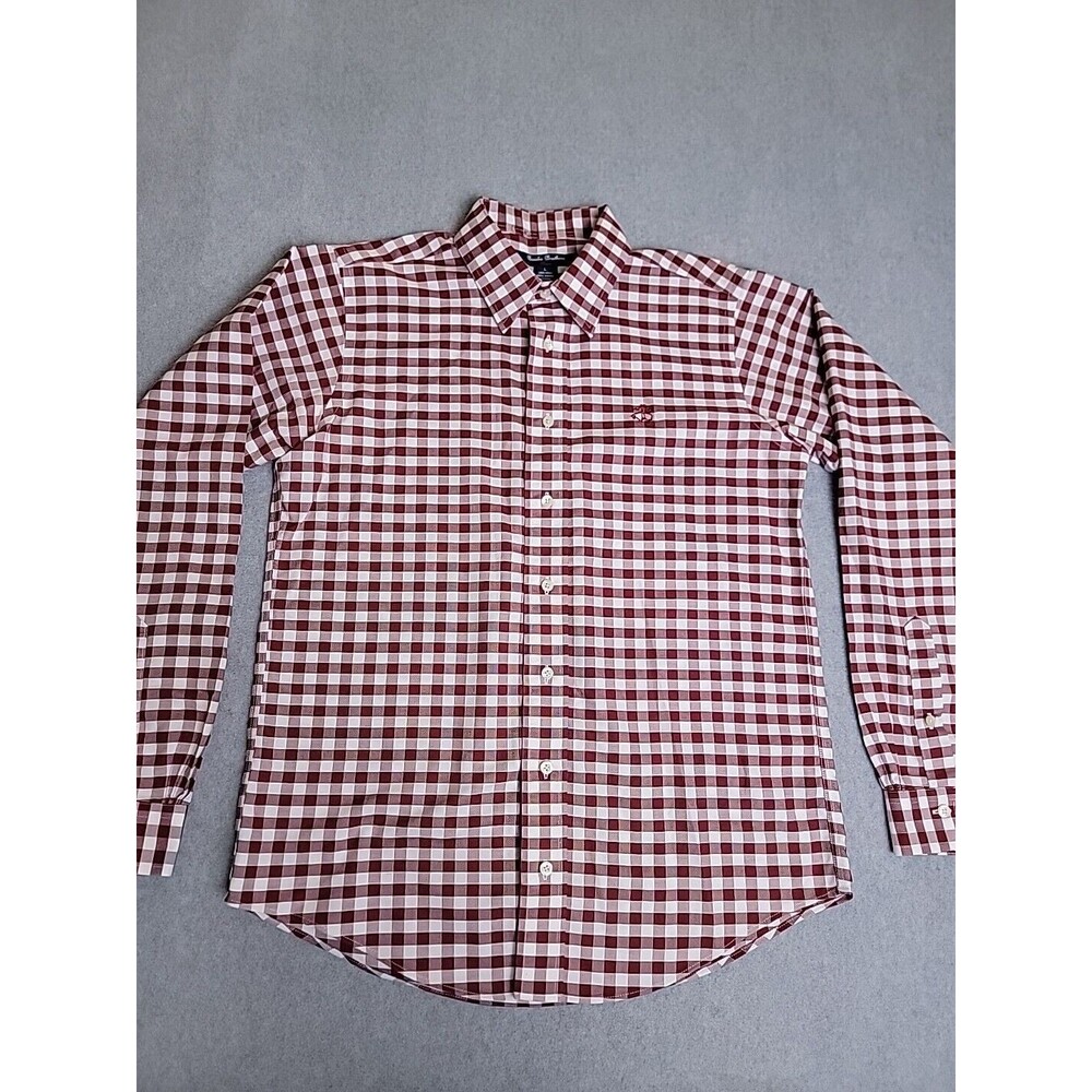 Brooks Brothers Shirt Mens L Fleece Red Plaid Supima Cotton Dad Preppy Logo - Picture 6 of 12
